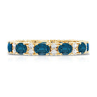 Oval Cut London Blue Topaz Full Eternity Band with Diamond AAA - Rosec Jewels