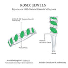 Natural Emerald Diamond Half Eternity Band Ring for Anniversary AAA - Rosec Jewels