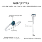 Genuine London Blue Topaz Promise Ring with Diamond AAA - Rosec Jewels