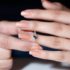Genuine London Blue Topaz Promise Ring with Diamond AAA - Rosec Jewels