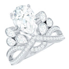 Certified Moissanite Designer Crown Engagement Ring D-VS1 - Rosec Jewels