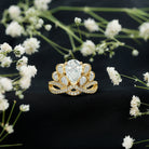 Certified Moissanite Designer Crown Engagement Ring D-VS1 - Rosec Jewels