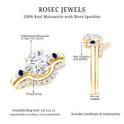 Certified 8MM Moissanite Engagement Ring With Wedding Band D-VS1 - Rosec Jewels