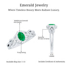 Designer Emerald Oval Engagement Ring with Diamond Halo AAA - Rosec Jewels
