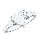 Rosec Jewels-2 Carat Lab Grown Diamond Heart Engagement Ring with Side Stones