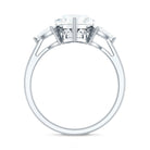 Rosec Jewels-2 Carat Lab Grown Diamond Heart Engagement Ring with Side Stones