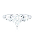 Rosec Jewels-2 Carat Lab Grown Diamond Heart Engagement Ring with Side Stones