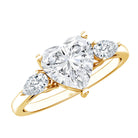 IGI Certified 2 Carat Lab Grown Diamond Heart Engagement Ring with Side Stones Lab - ( E-VS1 ) - Rosec Jewels