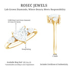 Rosec Jewels-2 Carat Lab Grown Diamond Heart Engagement Ring with Side Stones