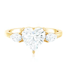 Rosec Jewels-2 Carat Lab Grown Diamond Heart Engagement Ring with Side Stones