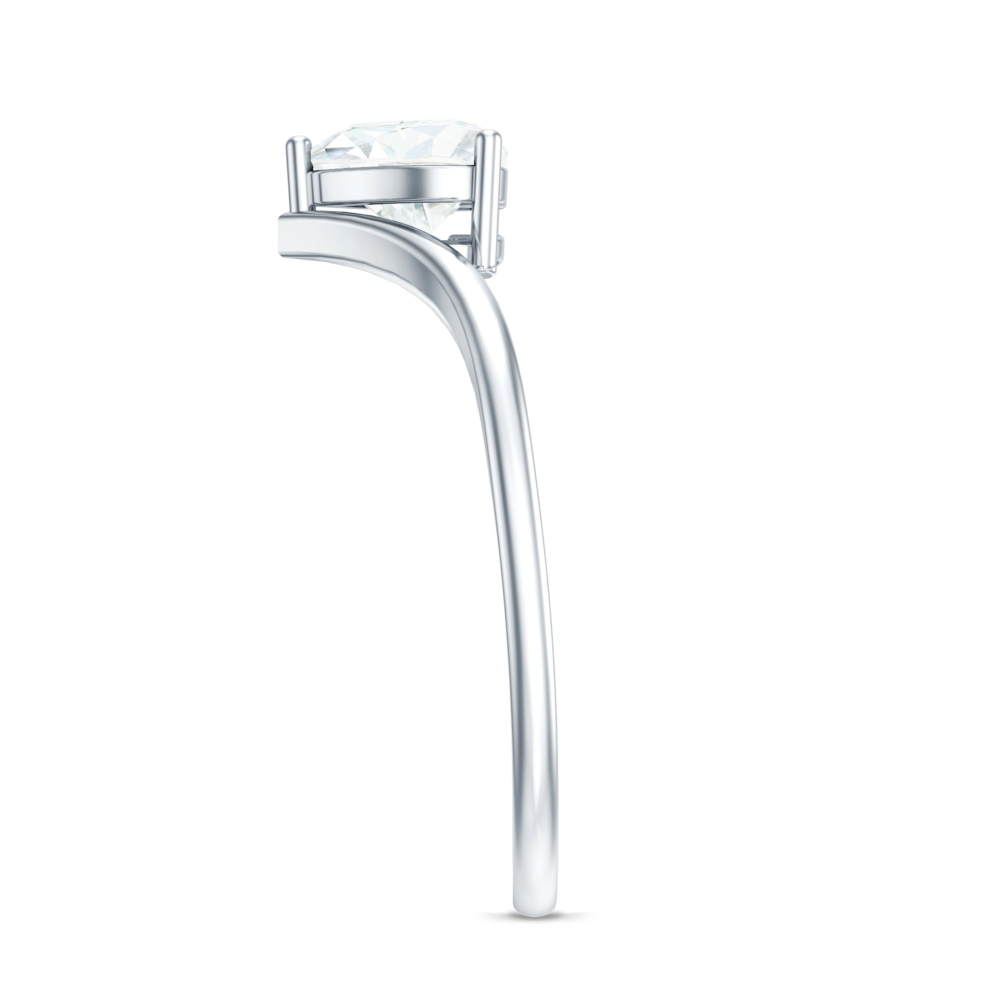 Rosec Jewels-0.75 Carat Heart Shape Lab Grown Diamond Chevron Engagement Ring