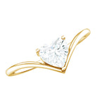 Rosec Jewels-0.75 Carat Heart Shape Lab Grown Diamond Chevron Engagement Ring