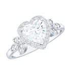Rosec Jewels-1.25 Carat Heart Shaped Lab Grown Diamond Halo Engagement Ring