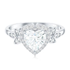 Rosec Jewels-1.25 Carat Heart Shaped Lab Grown Diamond Halo Engagement Ring