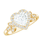 Rosec Jewels-1.25 Carat Heart Shaped Lab Grown Diamond Halo Engagement Ring