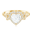Rosec Jewels-1.25 Carat Heart Shaped Lab Grown Diamond Halo Engagement Ring