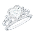 Rosec Jewels-Certified 1.25 Carat Lab Grown Diamond Heart Wedding Ring Set for Women