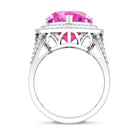 Rosec Jewels-Certified 5.5 Carat Lab Grown Pink Sapphire and Diamond Heart Engagement Ring