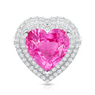 Rosec Jewels-Certified 5.5 Carat Lab Grown Pink Sapphire and Diamond Heart Engagement Ring
