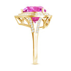 Rosec Jewels-Certified 5.5 Carat Lab Grown Pink Sapphire and Diamond Heart Engagement Ring