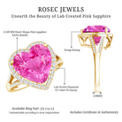 Rosec Jewels-5.5 CT Lab Created Pink Sapphire Heart Engagement Ring with Diamond Halo