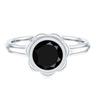Rosec Jewels-1.2 Carat Black Onyx Bezel Set Engagement Ring