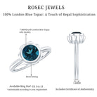 Rosec Jewels-Genuine 1.35 Carat London Blue Topaz Solitaire Engagement Ring