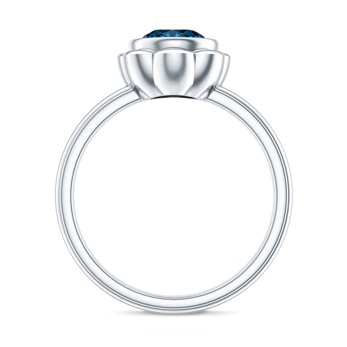 Genuine 1.35 Carat London Blue Topaz Solitaire Engagement Ring AAA - Rosec Jewels