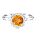 1 Carat Citrine Solitaire Engagement Ring in Bezel Setting AAA - Rosec Jewels