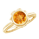 1 Carat Citrine Solitaire Engagement Ring in Bezel Setting AAA - Rosec Jewels