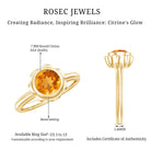 1 Carat Citrine Solitaire Engagement Ring in Bezel Setting AAA - Rosec Jewels