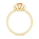 1 Carat Citrine Solitaire Engagement Ring in Bezel Setting AAA - Rosec Jewels