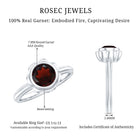 Rosec Jewels-1.7 Carat Round Cut Garnet Flower Engagement Ring for Women