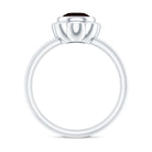 Rosec Jewels-1.7 Carat Round Cut Garnet Flower Engagement Ring for Women