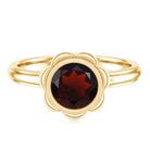 Rosec Jewels-1.7 Carat Round Cut Garnet Flower Engagement Ring for Women