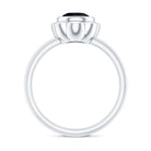 1.5 Carat Lab Grown Black Diamond Flower Engagement Ring AAAA ( Synthetic ) - Rosec Jewels