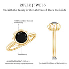 1.5 Carat Lab Grown Black Diamond Flower Engagement Ring AAAA ( Synthetic ) - Rosec Jewels