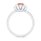 1.5 Carat Lab Grown Orange Sapphire Bezel Set Engagement Ring AAAA - Rosec Jewels