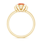 1.5 Carat Lab Grown Orange Sapphire Bezel Set Engagement Ring AAAA - Rosec Jewels