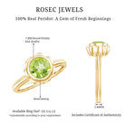 Rosec Jewels-Bezel Set 1.2 Carat Peridot Engagement Ring for Women