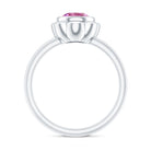 1 Carat Round Pink Tourmaline Flower Engagement Ring AAA - Rosec Jewels