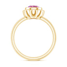 1 Carat Round Pink Tourmaline Flower Engagement Ring AAA - Rosec Jewels
