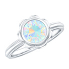 1.5 Carat Ethiopian Opal Engagement Ring for Women AAA - Rosec Jewels