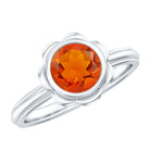 1.5 Carat Real Fire Opal Flower Engagement Ring AAA - Rosec Jewels