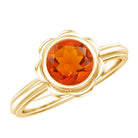 1.5 Carat Real Fire Opal Flower Engagement Ring AAA - Rosec Jewels