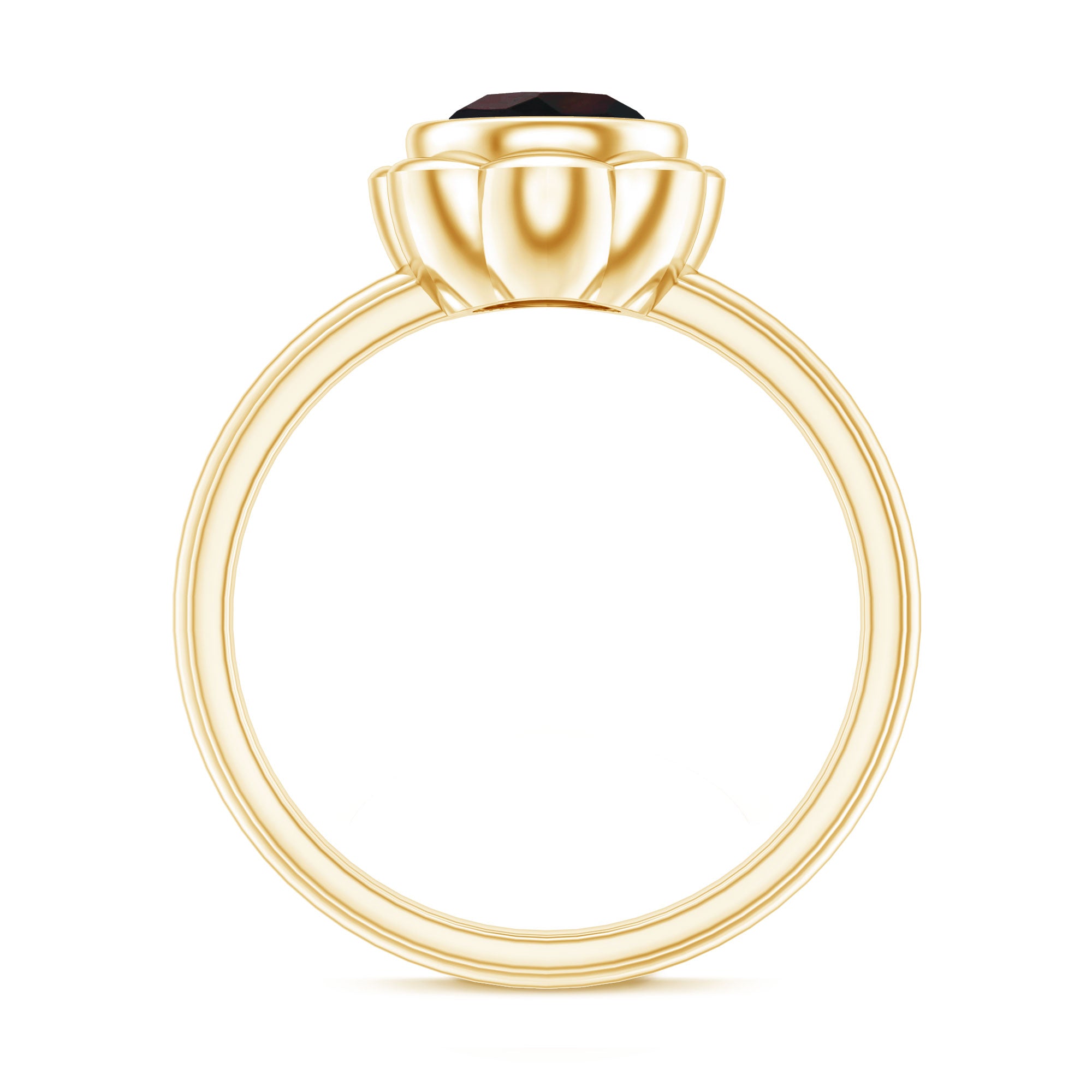 Rosec Jewels-1.5 Carat Round Cut Black Opal Solitaire Engagement Ring in Bezel Setting