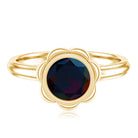 Rosec Jewels-1.5 Carat Round Cut Black Opal Solitaire Engagement Ring in Bezel Setting