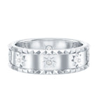 Vintage Inspired Lab Grown Diamond Starburst Wedding Band Lab - ( EF-VS ) - Rosec Jewels