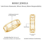 Vintage Inspired Lab Grown Diamond Starburst Wedding Band Lab - ( EF-VS ) - Rosec Jewels