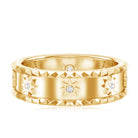 Vintage Inspired Lab Grown Diamond Starburst Wedding Band Lab - ( EF-VS ) - Rosec Jewels